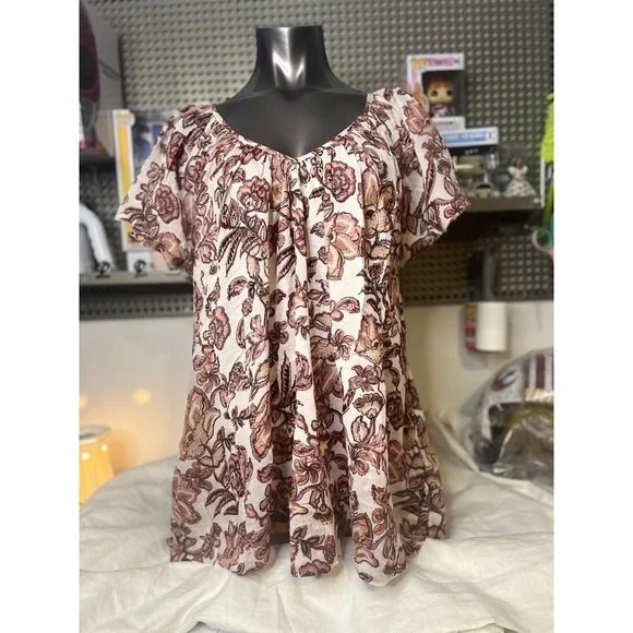 Free People Women's Kauai Getaway Printed Tunic Top size Small XL NWT Floral - Picture 10 of 16